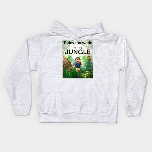 World as a big Jungle! Kids Hoodie by JulietFrost